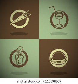 Vector Retro Party Icons