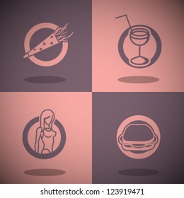 Vector Retro Party Icons