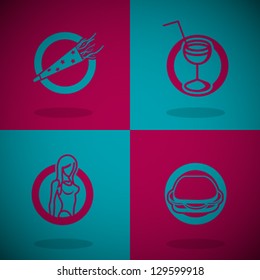 Vector Retro Party Icons