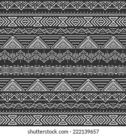 Seamless Ethnic Pattern Handmade Horizontal Stripes Stock Vector ...