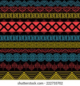 Vector retro pattern. Aztec background.