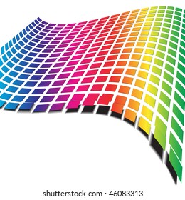 Vector - Retro pattern with rainbow colors forming a wave for background use