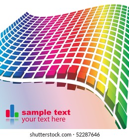 Vector - Retro pattern with rainbow colors forming a wave for background use