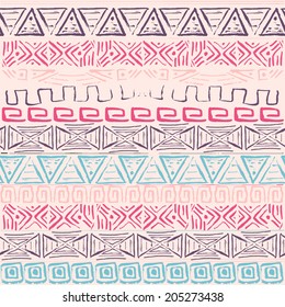 Vector retro pattern. Seamless aztec background