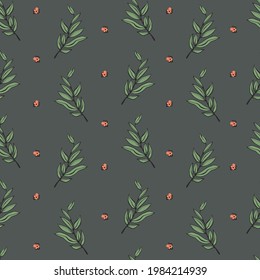 Árbol de esquema de dibujo de lápiz retro vector y pequeño motivo de ilustración de flor repite sin inconvenientes patrón de archivo digital estilo de arte moda decoración del hogar tejido de impresión