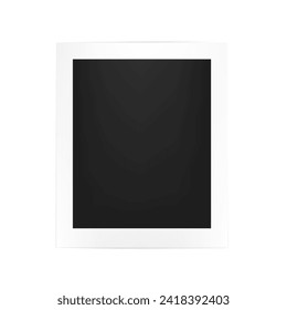 Vector retro photo frame with shadow isolated on white background.