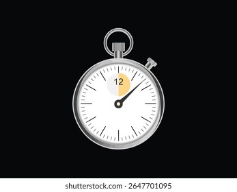 Vector retro pocket watch isolated on black background