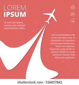 Vector Retro Poster With Airplanes And Stream Jet, Minimalistic Style. Flyer For Travel Agencies, Aviation Companies