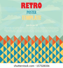 Vector retro poster design with copy space