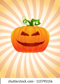 vector retro poster with halloween pumpkin