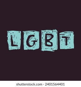 Vector retro poster with lgbt slogan in retro colors vector lgbt print for tshirt sticker poster
