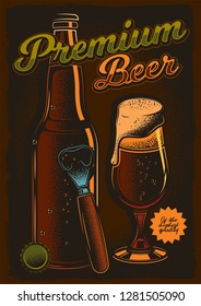 Vector retro poster premium beer of the highest quality.