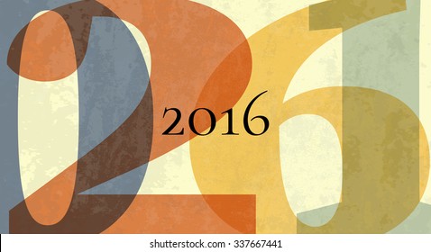 Vector retro poster in vintage style 60th-70th 2016 typography caption for New Year party, web banner, magazine turns