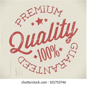 Vector retro premium quality red detailed stamp