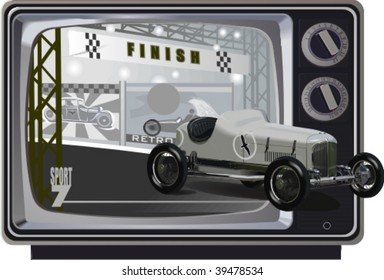 Vector retro racing , vector illustration
