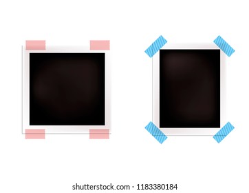 Vektorretrro-realistische Fotorahmen einzeln auf weißem Hintergrund, schwarz 