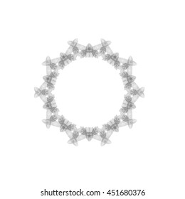 Vector Retro Round Frame Isolated on White Background