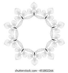 Vector Retro Round Frame Isolated on White Background