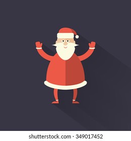 Vector retro Santa Claus. Flat design