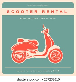 Vector retro scooter illustration