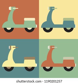 Vector retro scooter pop art. 