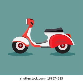 vector retro scooters 