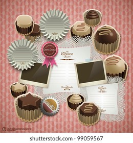 Vector Retro Scrapbook Element for Chocolate Diary