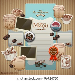 Vector Retro Scrapbook Element for Cooking Diary