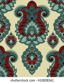 Vector Retro Seamless Paisley Pattern 