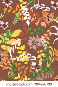 Vector retro seamless pattern flower floral background illustration
