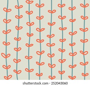 Vector retro seamless pattern of leaves