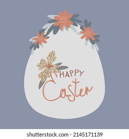 Vector retro simple greeting card Happy Easter.