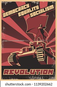 Vector Retro Soviet Revolution Propaganda Poster Stylization