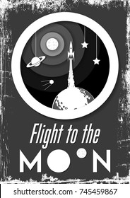 Vector Retro Space Propaganda Poster Style 