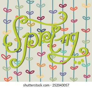 Vector retro spring leaves
