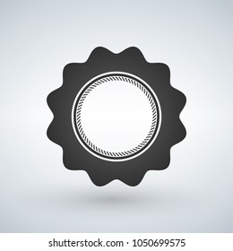 Vector retro stamp, sticker, tag, label, badge on white background.