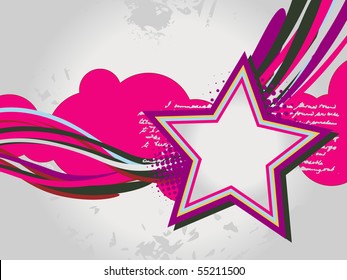 vector retro star background illustration