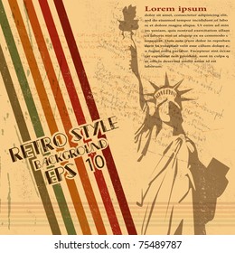 the vector retro Statue of Liberty background