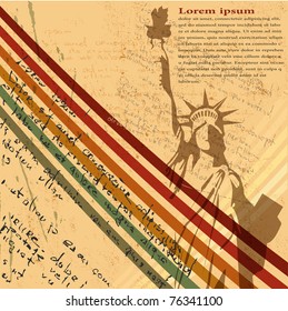 the vector retro Statue of Liberty background
