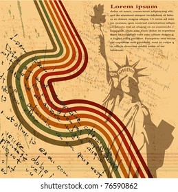 the vector retro Statue of Liberty background eps10