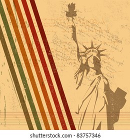 the vector retro Statue of Liberty background eps10