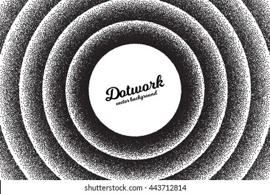 Vector retro style dotwork background. Abstract dotted stippling engraving texture