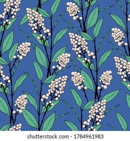 Vector retro style hand-drawn berry seamless pattern	