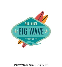 Vector Retro Style Surfing Labels, Logos or T-shirt Graphic Design Featuring Surfboards, for presentation, infographics, flyer, printing  etc. Good for Posters etc.