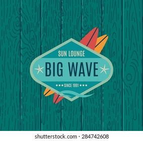 Vector Retro Style Surfing Labels, Logos or T-shirt Graphic Design Featuring Surfboards, for presentation, infographics, flyer, printing  etc. Good for Posters etc.