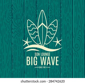 Vector Retro Style Surfing Labels, Logos or T-shirt Graphic Design Featuring Surfboards, for presentation, infographics, flyer, printing  etc. Good for Posters etc.