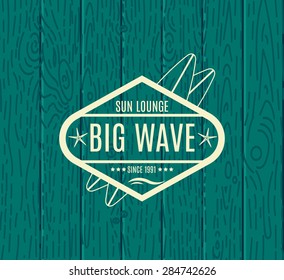 Vector Retro Style Surfing Labels, Logos or T-shirt Graphic Design Featuring Surfboards, for presentation, infographics, flyer, printing  etc. Good for Posters etc.