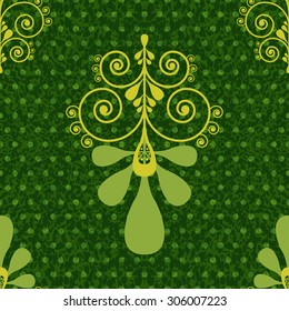 Vector retro styled floral abstract seamless pattern or background