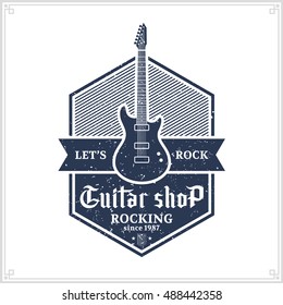 Guitar Music Store Logo Design Stock Vector (Royalty Free) 1649427484
