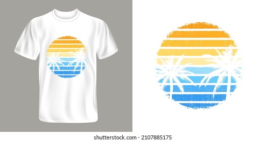 Vektor Retro Sommer T-Shirt Design.